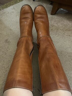 Vintage Tall Brown Leather Riding Boots 8.5M